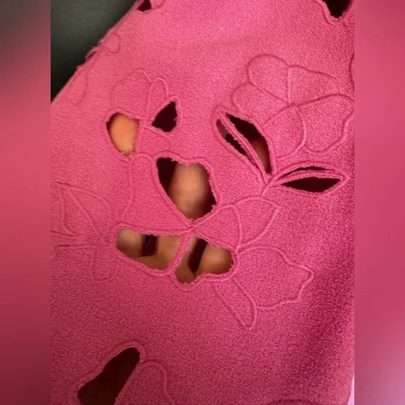 NWT Vince Camuto Pink Eyelet Sleeve Shift Dress Puff Sleeve Mini ~ Size 12 🌺 - Picture 7 of 12